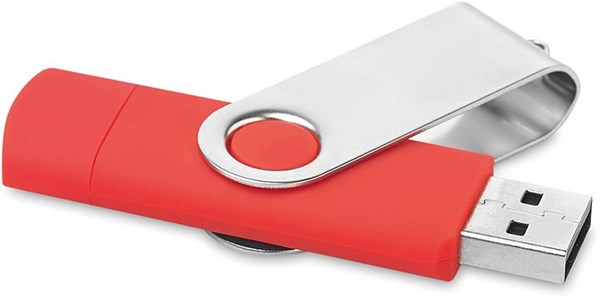 Obrázky: OTG Twister flash disk 2 GB s micro USB,červený, Obrázok 3