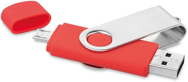 Obrázky: OTG Twister flash disk 2 GB s micro USB,červený, Obrázok 4
