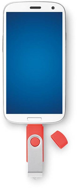 Obrázky: OTG Twister flash disk 2 GB s micro USB,červený, Obrázok 5