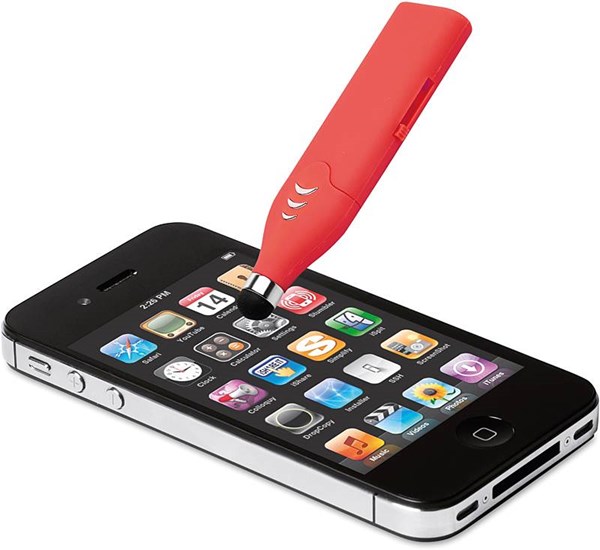 Obrázky: OTG Touch USB flash disk 2 GB so stylusom,červený, Obrázok 5
