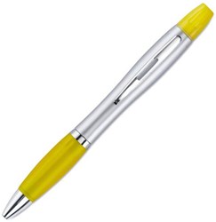 Obrázky: 2 v 1 plastové pero so žltým zvýrazňovačom