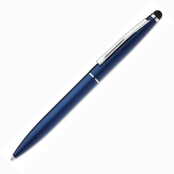 Obrázky: Kovové guličkové pero so stylusom modré, Obrázok 2
