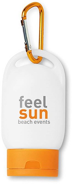 Obrázky: Opaľovacie mlieko v nádobke s oranžovou karabínou, Obrázok 2