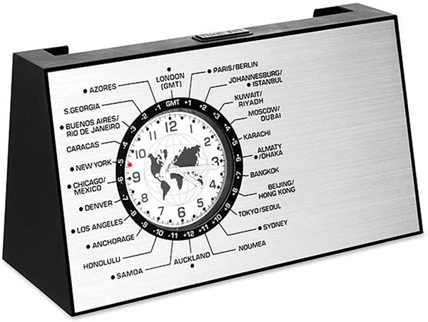 Obrázky: Otáčacie stolové kovové hodiny so svetovým časom