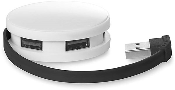 Obrázky: Bielo-čierny 4 portový USB rozbočovač, Obrázok 3