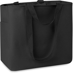 Obrázky: Čierna nákupná taška s bočným vreckom