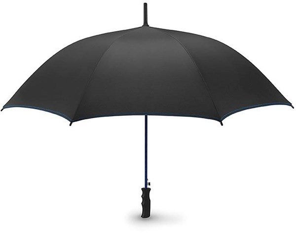Obrázky: Čierny automatický dáždnik s kráľ.modrým prešitím