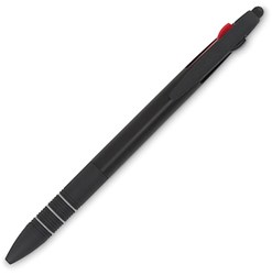 Obrázky: Plastové trojfarebné pero so stylusom,čierne