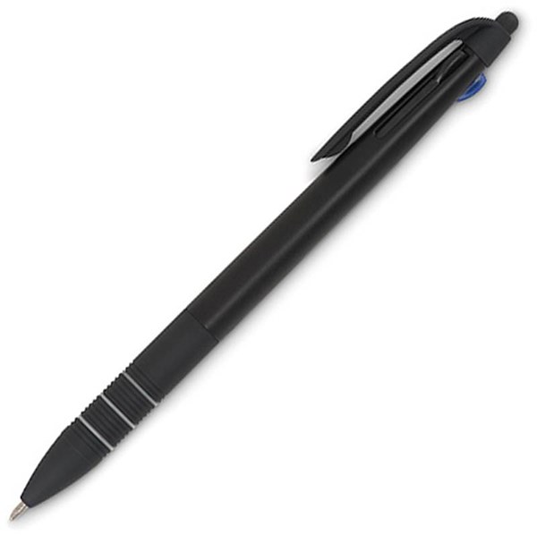 Obrázky: Plastové trojfarebné pero so stylusom,čierne, Obrázok 3