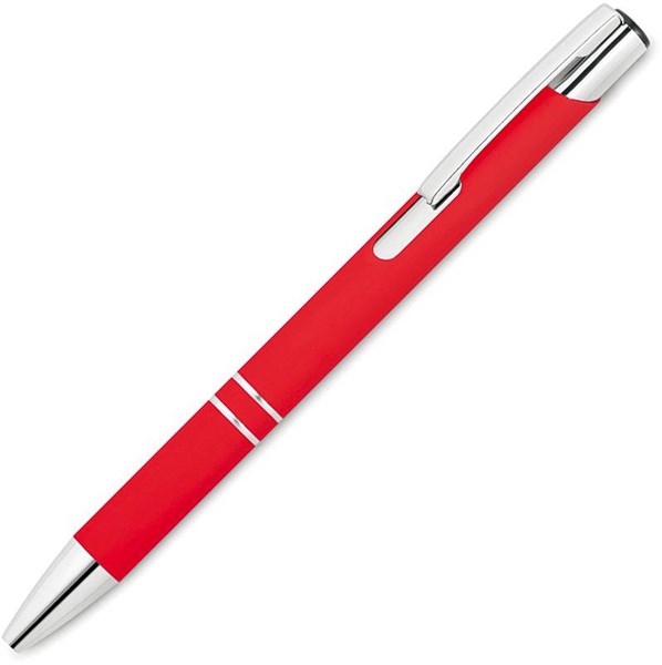 Obrázky: Guličkové pero Aosta, červené s modrou náplňou, Obrázok 3