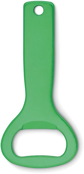 Obrázky: Zelený lesklý hliníkový otvárač na fľaše
