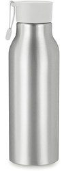 Obrázky: Strieborná hliníková fľaša, šedé viečko, 500 ml