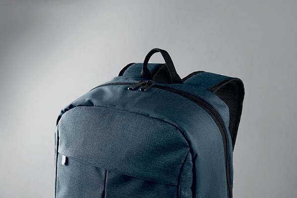 Obrázky: Modro-čierny polyesterový ruksak na laptop 15