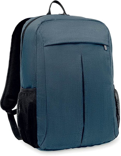 Obrázky: Modro-čierny polyesterový ruksak na laptop 15