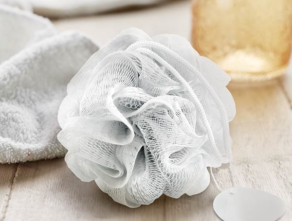 Obrázky: Biela umývacia špongia,tvar kvetiny na zavesenie, Obrázok 2