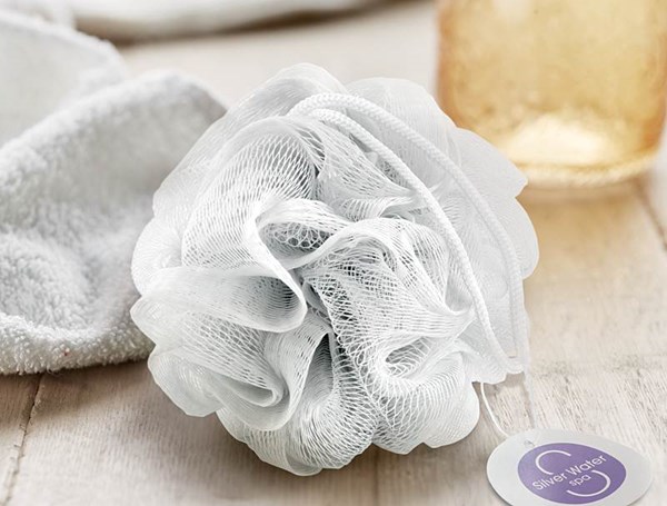 Obrázky: Biela umývacia špongia,tvar kvetiny na zavesenie, Obrázok 3