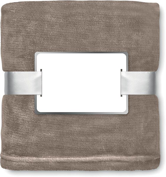 Obrázky: Khaki hnedá flísová deka s komplimentkou, Obrázok 3