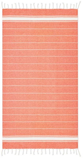 Obrázky: Oranžová bavlnená plážová osuška so strapcami