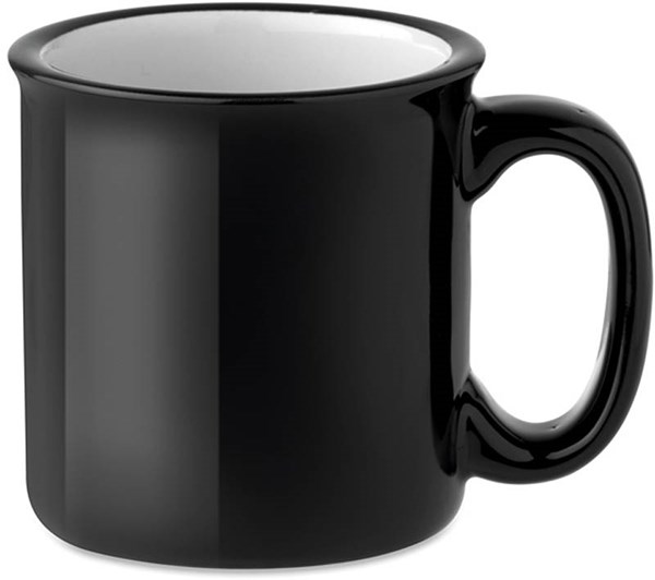 Obrázky: Keramický vintage hrnček 290 ml čierno-biely