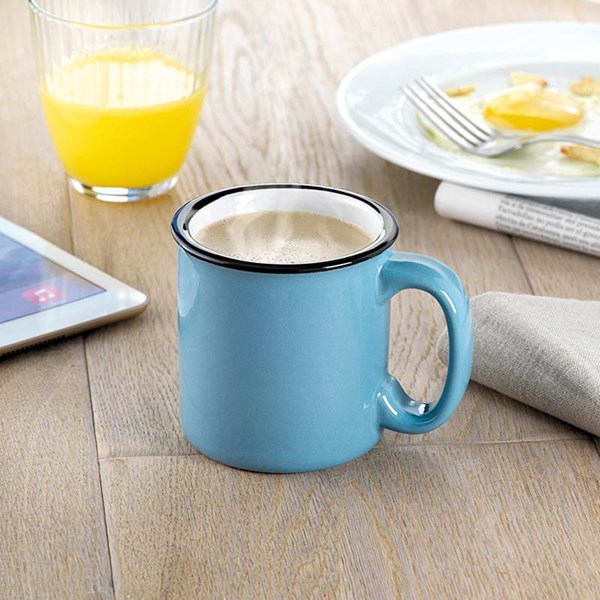 Obrázky: Keramický vintage hrnček 290 ml modro-biely, Obrázok 2