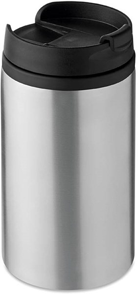 Obrázky: Strieborný dvojstenný nerezový hrnček,objem 280 ml