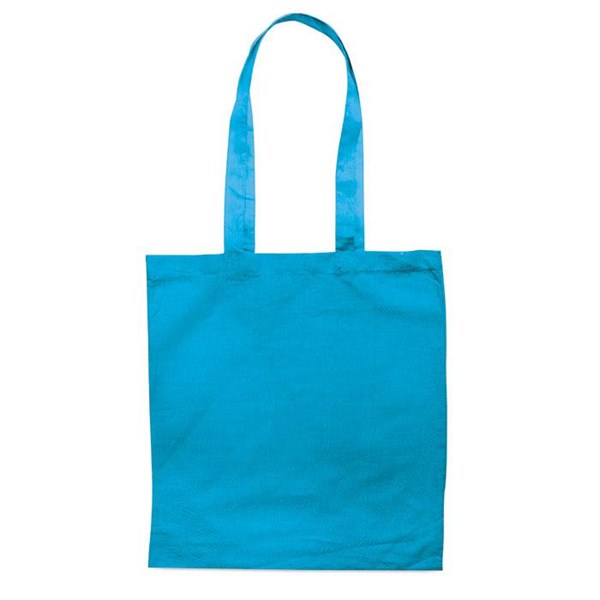 Obrázky: Tyrkysová bavlnená nákupná taška 140 g/m2