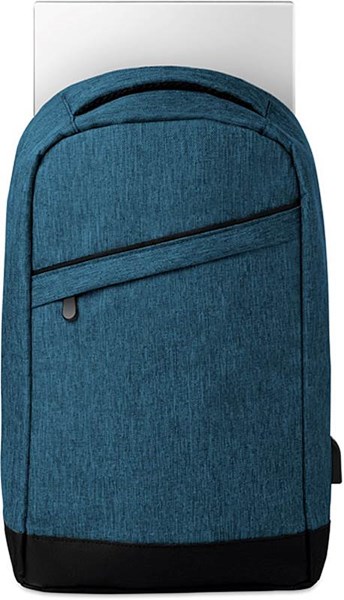 Obrázky: Elegantný modrý ruksak s USB nabíjacím káblom, Obrázok 3