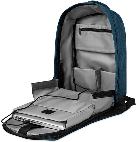 Obrázky: Elegantný modrý ruksak s USB nabíjacím káblom, Obrázok 7