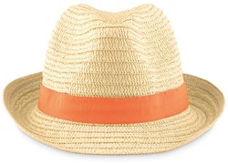 Obrázky: Slamený klobúk s oranžovou stuhou
