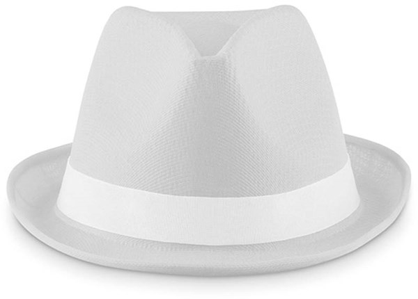Obrázky: Biely polyesterový klobúk s bielou stuhou, Obrázok 2