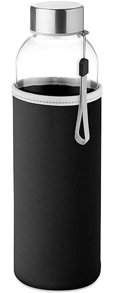 Obrázky: Sklenená fľaša v čiernom neoprénovom puzdre