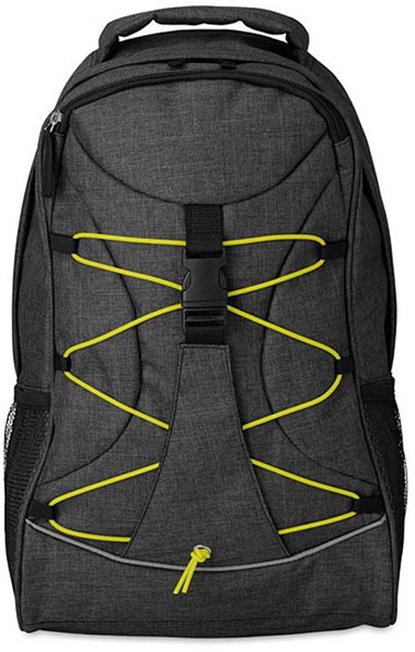 Obrázky: Čierny ruksak s červenými reflexnými šnúrkami