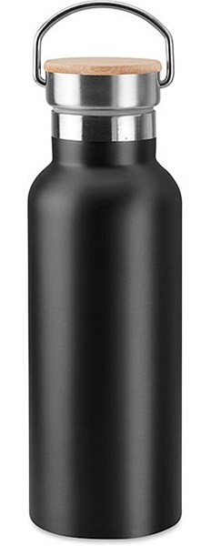 Obrázky: Nerezová čierna termoska s kovovým držadlom 0,5l