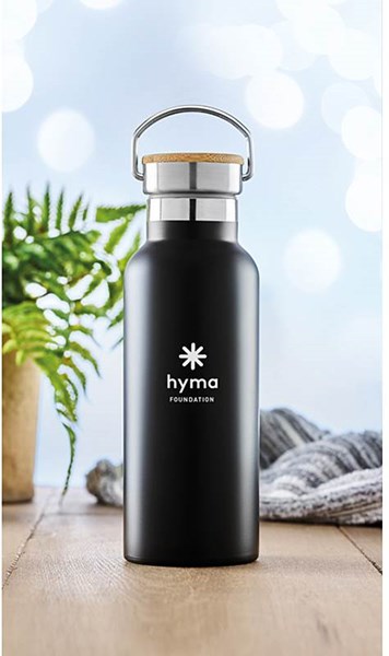 Obrázky: Nerezová čierna termoska s kovovým držadlom 0,5l, Obrázok 3