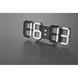 Obrázky: Biele digitálne LED hodiny s adaptérom