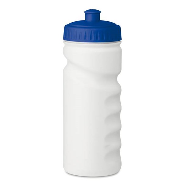 Obrázky: PE tvarovaná fľaša 500 ml s modrým uzáverom
