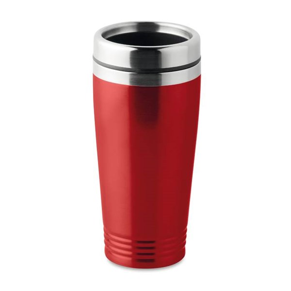 Obrázky: Červený nerezový hrnček 400ml
