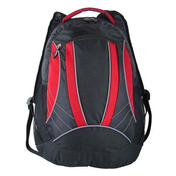 Obrázky: Červený športový ruksak s reflexnými prvkami 30L, Obrázok 2