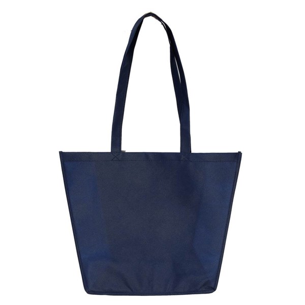 Obrázky: Modrá nákupná taška z net. textílie, dl. popruhy, Obrázok 2