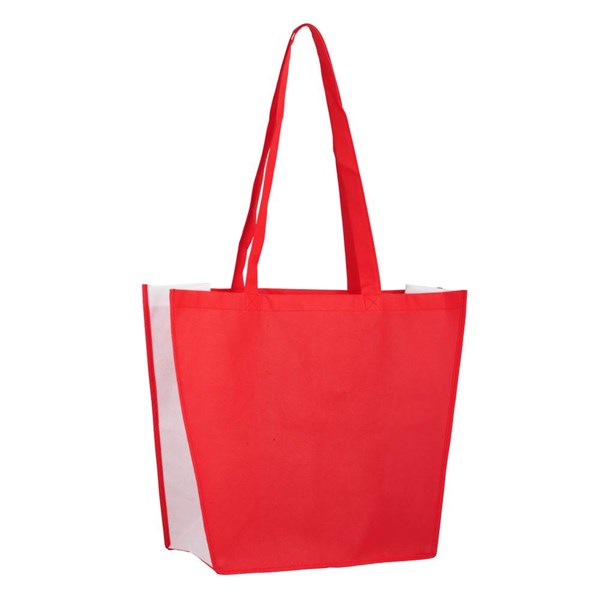 Obrázky: Červená nákupná taška z net. textílie, dl. popruhy
