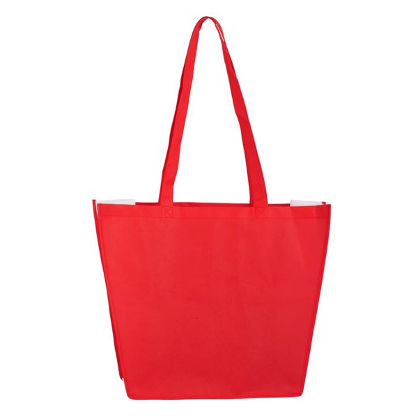 Obrázky: Červená nákupná taška z net. textílie, dl. popruhy, Obrázok 2