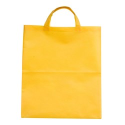 Obrázky: Žltá taška z netkanej textílie s krátkymi ušami