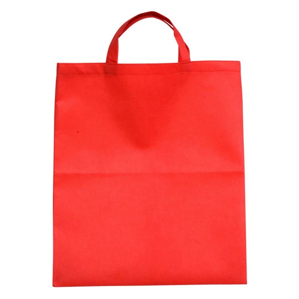 Obrázky: Červená  taška z netkanej textílie, krátke uši