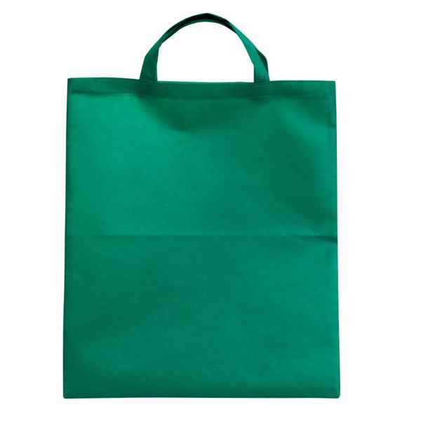 Obrázky: Zelená  taška z netkanej textílie s krátkymi ušami, Obrázok 1