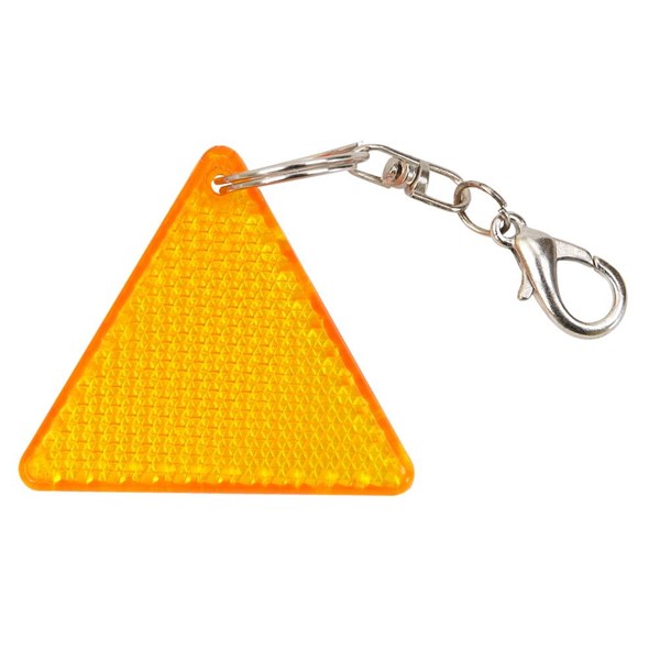 Obrázky: Oranžová trojuholníková odrazka s karabínou, Obrázok 2