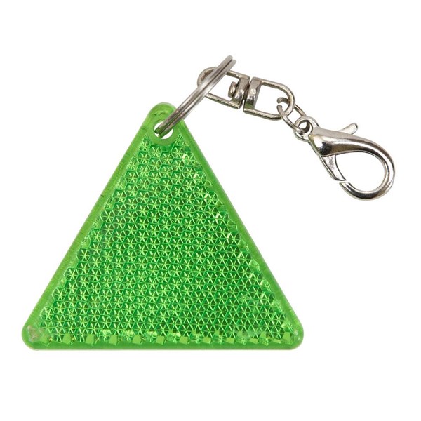Obrázky: Zelená trojuholníková odrazka s karabínou