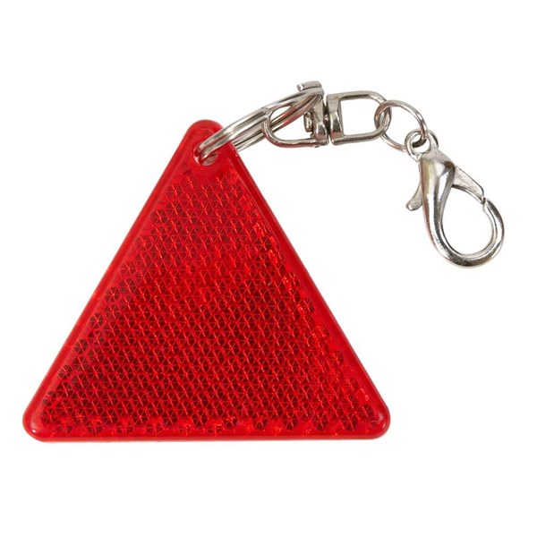 Obrázky: Červená trojuholníková odrazka s karabínou, Obrázok 1