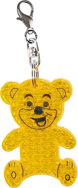 Obrázky: Odrazka s karabínou - žltý medvedík, Obrázok 1