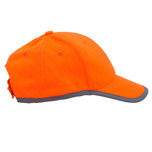 Obrázky: Oranžová detská šesťdielna čiapka s reflex.okrajom, Obrázok 2