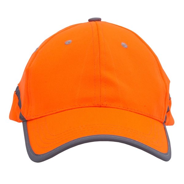 Obrázky: Oranžová šesťdielna čiapka s reflexným okrajom, Obrázok 3